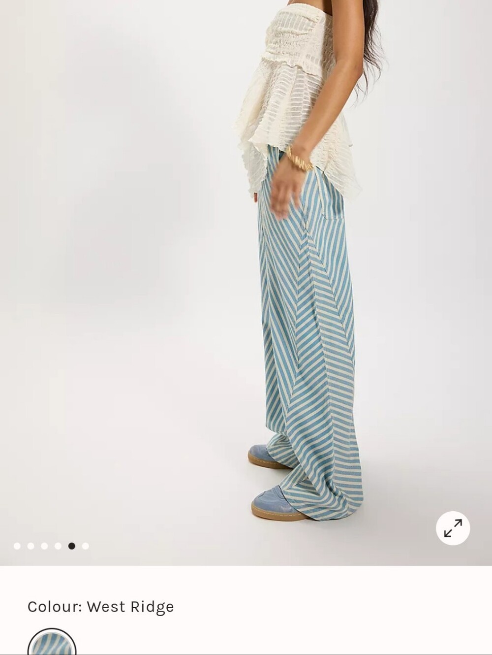 Free People Runyon striped pants, NWT L - Picture 2 of 12
